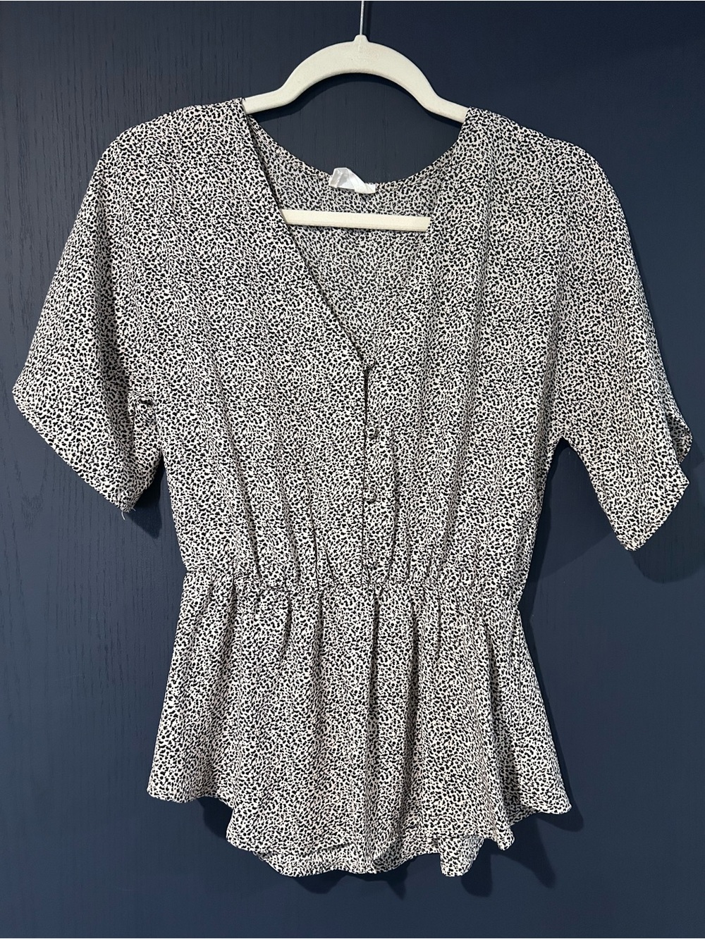 Sienna Sky Black & White Printed Peplum Top